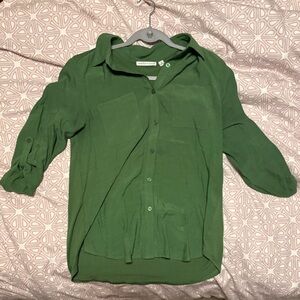 Notations Women's Green Button Down Shirt